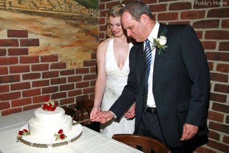 Wedding-cutting the cake
