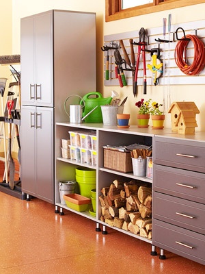 Garage Organization Inspiration - Cabinets and shelves