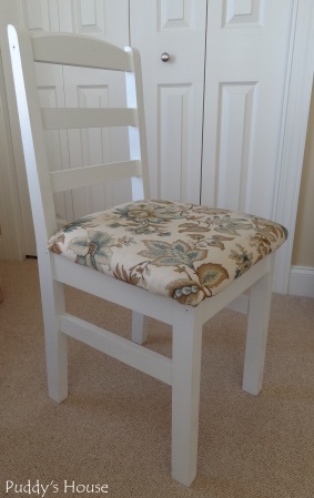 Craft Room - Desk Chair - painted and reupholstered