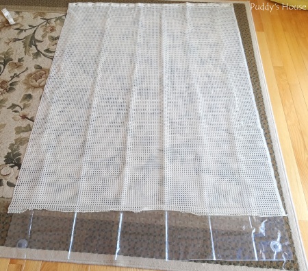 DIY Shower Curtain - Bottom seam removed and side removed