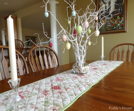 Easter Decorations - Dining Room Centerpiece  Branches with hanging eggs